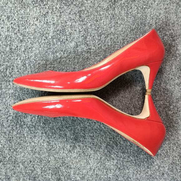 Coach Red Patent Leather Heels Women Size 11 Pointed Toe Low Heel - Picture 6 of 9